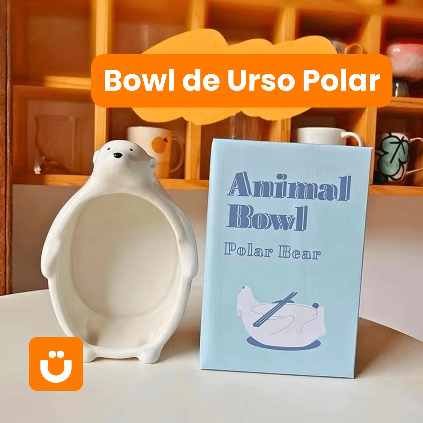 Bowl Urso Polar Tioeasy™ em Cerâmica — Para Lanches, Doces e Sobremesas