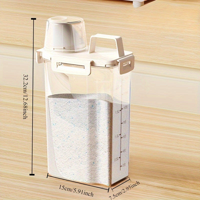 1/2pcs Airtight Storage Containers, 1.75L/2.5L/3L, Insect-Proof, Moisture-Proof, Leak-Proof, Plastic Food Storage Box with Lid, Ideal for Grain, Nuts, Flour, Rice, Kitchen Organization, Portable for Home & Outdoor Use