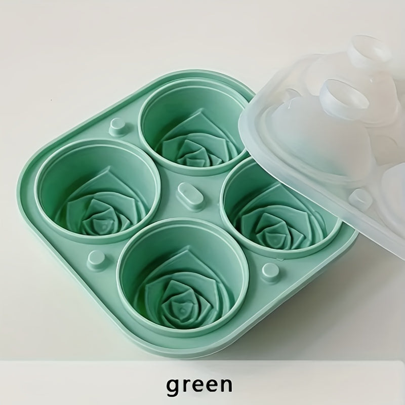 1pc Silicone Rose Flower Ice Cube Tray, Food-Grade Creative Ice Mold for Chilled Beverages, Uncharged, No Battery Required