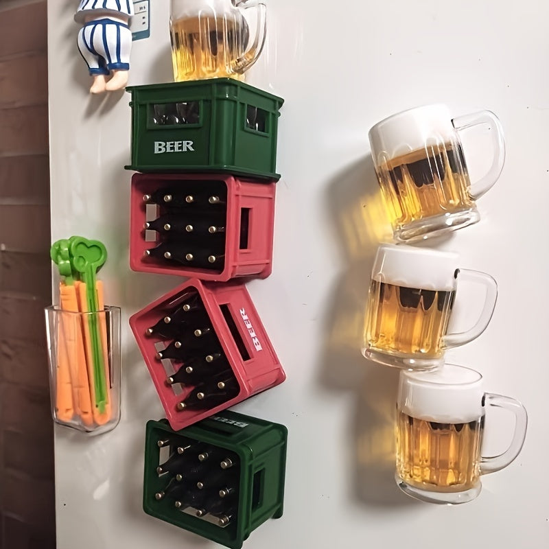 Creative Beer Basket Design Bottle Opener - Magnetic Refrigerator Attachment, Perfect for Home Bars & Parties