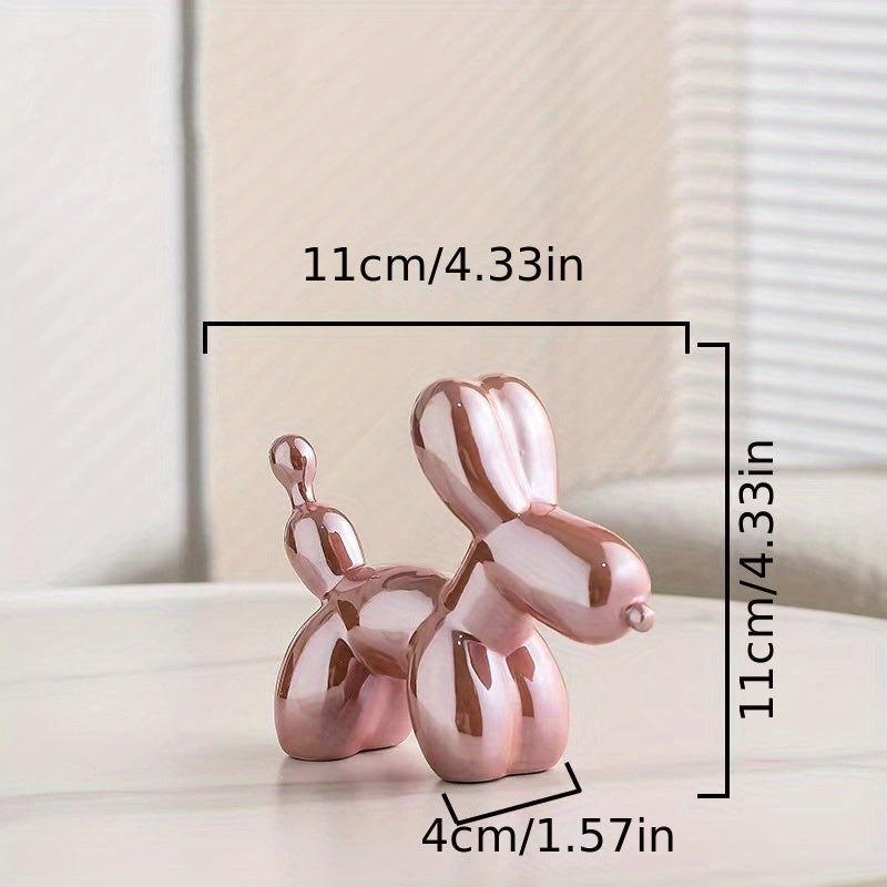 Light Luxury Creative Ceramic Electroplating Balloon Dog Nordic Light Luxury Wine Cabinet TV Cabinet Living Room Office Premium Soft Decorations Home Decoration Premium Sense