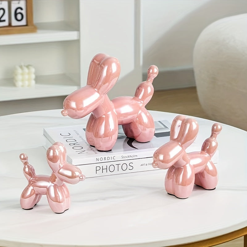 Light Luxury Creative Ceramic Electroplating Balloon Dog Nordic Light Luxury Wine Cabinet TV Cabinet Living Room Office Premium Soft Decorations Home Decoration Premium Sense