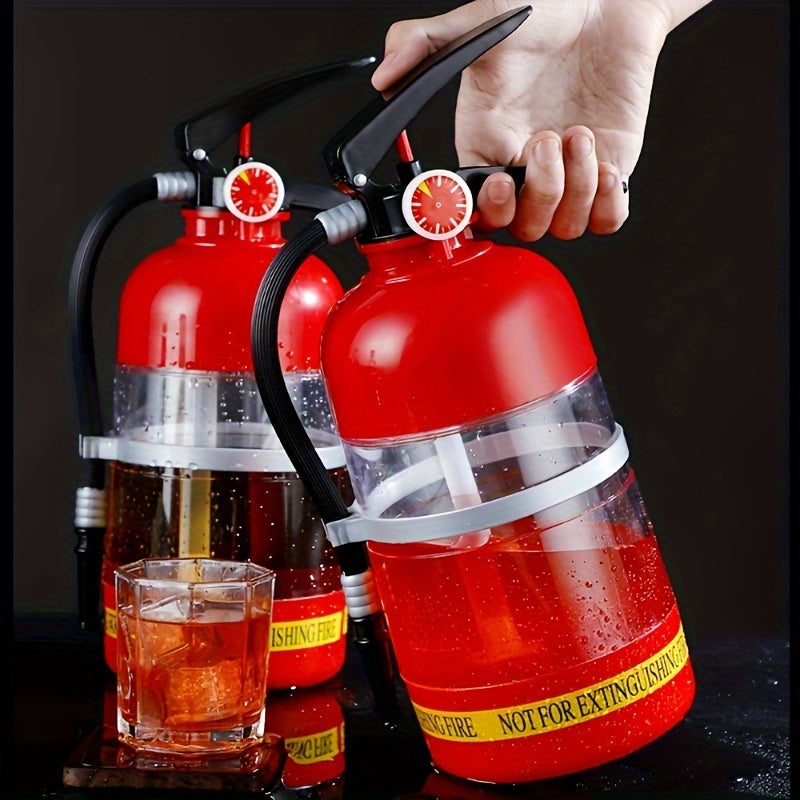 1pc Large Capacity Acrylic Beer Dispenser - Unique Fire Extinguisher Design with Water Glass, Perfect for Parties, Bars & Restaurants