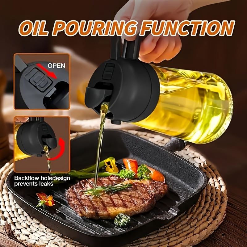 1pc Easy-Squeeze Oil Sprayer Bottle - Dustproof, BPA-Free Plastic, Perfect for Kitchen & Air Fryer Use