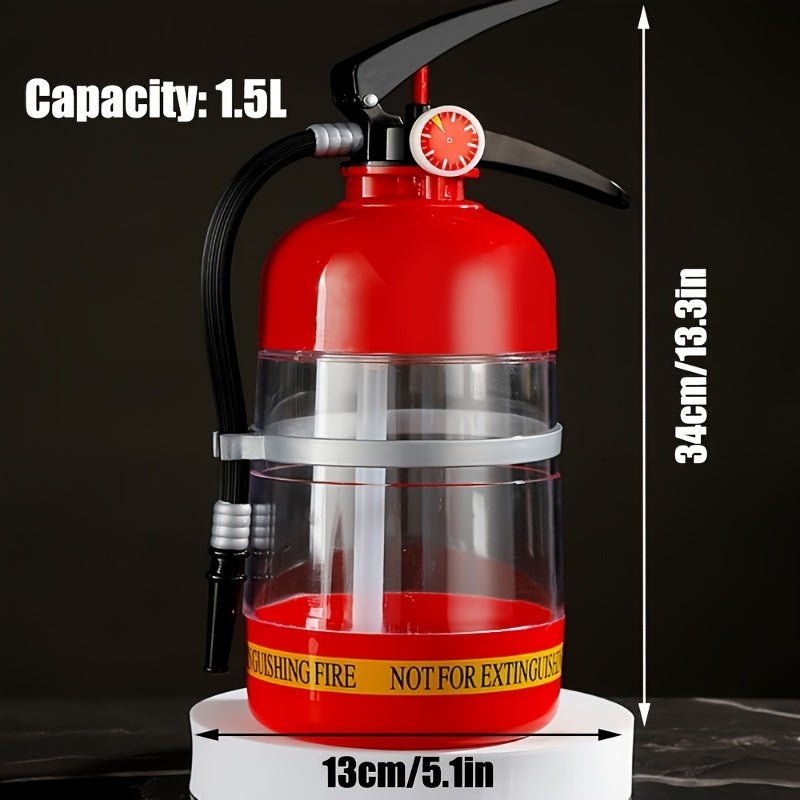1pc Large Capacity Acrylic Beer Dispenser - Unique Fire Extinguisher Design with Water Glass, Perfect for Parties, Bars & Restaurants