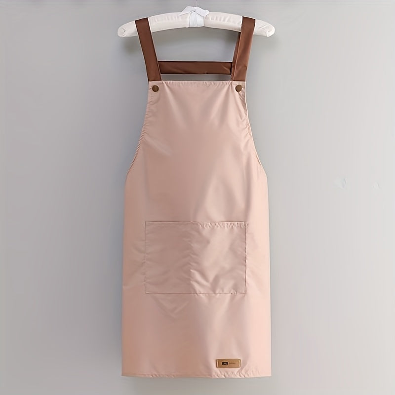 1pc Unisex Adjustable Thin Polyester Blend Apron - Solid Color Simple Design, 5 Colors, All-Season Kitchen & Dining Use for Cooking, Baking, Serving