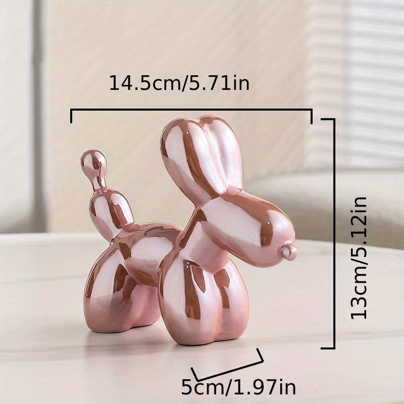 Light Luxury Creative Ceramic Electroplating Balloon Dog Nordic Light Luxury Wine Cabinet TV Cabinet Living Room Office Premium Soft Decorations Home Decoration Premium Sense