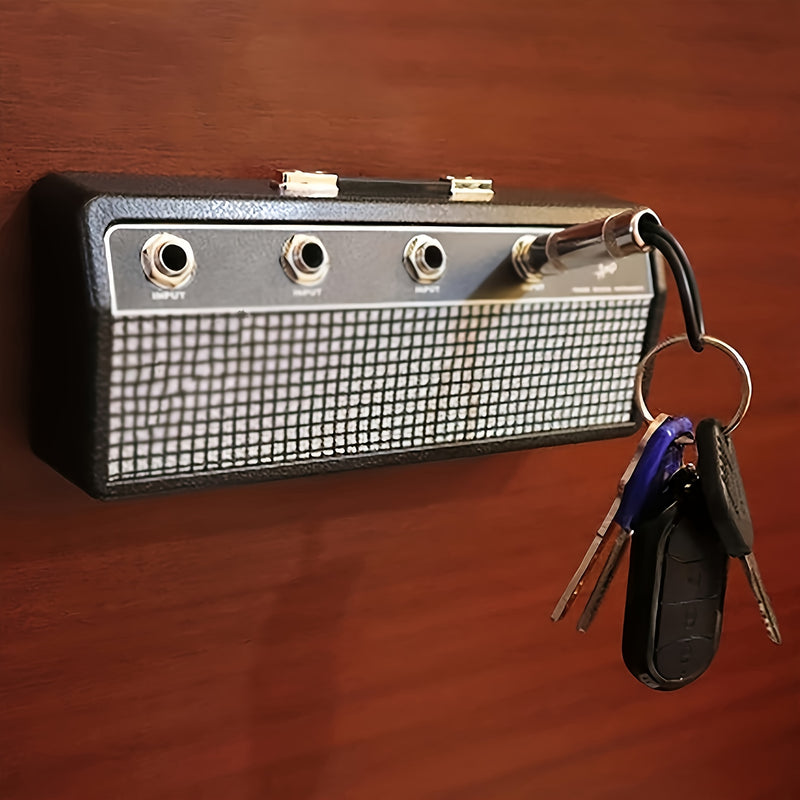 A Creative Speaker Keychain Set That Includes Four Insertable Keychains And a Wall Mounting Kit - Casual Style, Easy to Install, Made of Metal, Perfect for Space-Saving Home Storage And Decoration Enthusiasts.