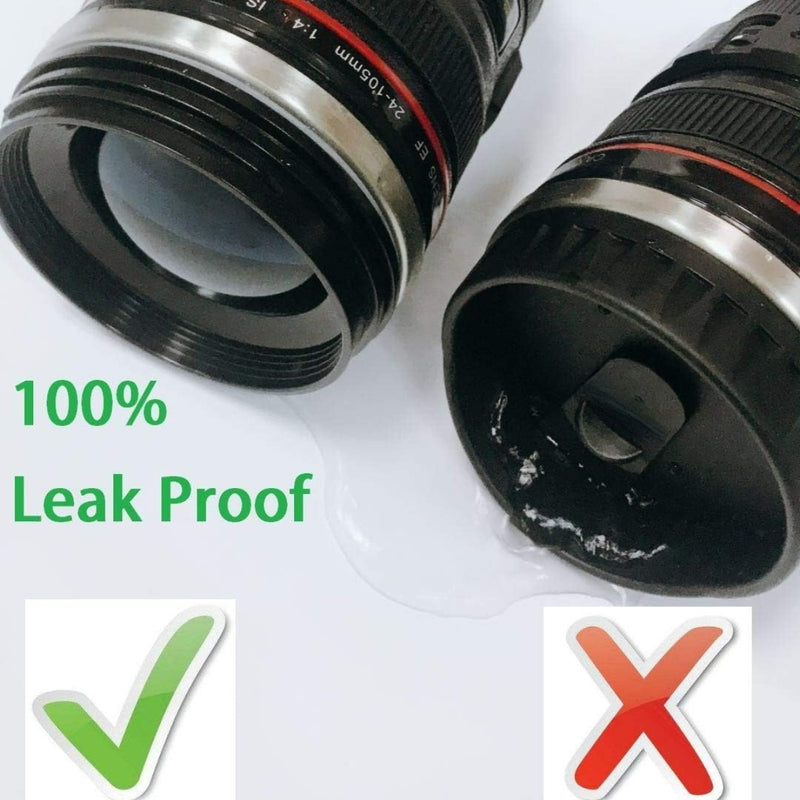 [Everyday Comfort] Camera Lens Coffee Mug | Stainless Steel & BPA-Free ABS Plastic | Multi-Use Travel Cup with Retractable Lid | Ideal for Photographers | Perfect Gift for Friends, School Rewards & Home Use, Versatile Drinkwa