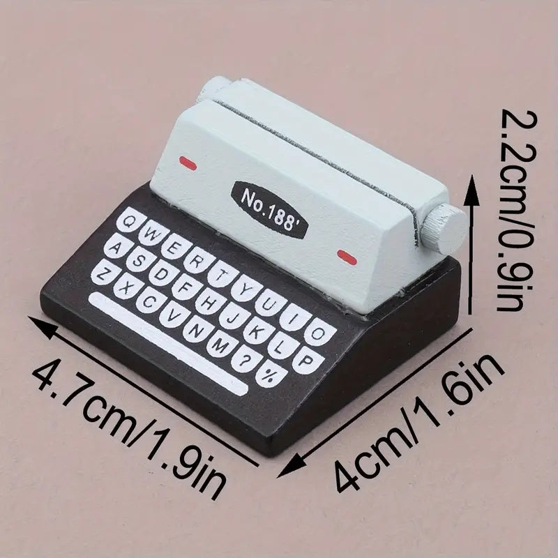 Retro Wooden Typewriter-Style Memo Clip, Creative Home Office Desk Decor, Photo Holder, Vintage Look, Faux Wood Material, 2 Styles Available