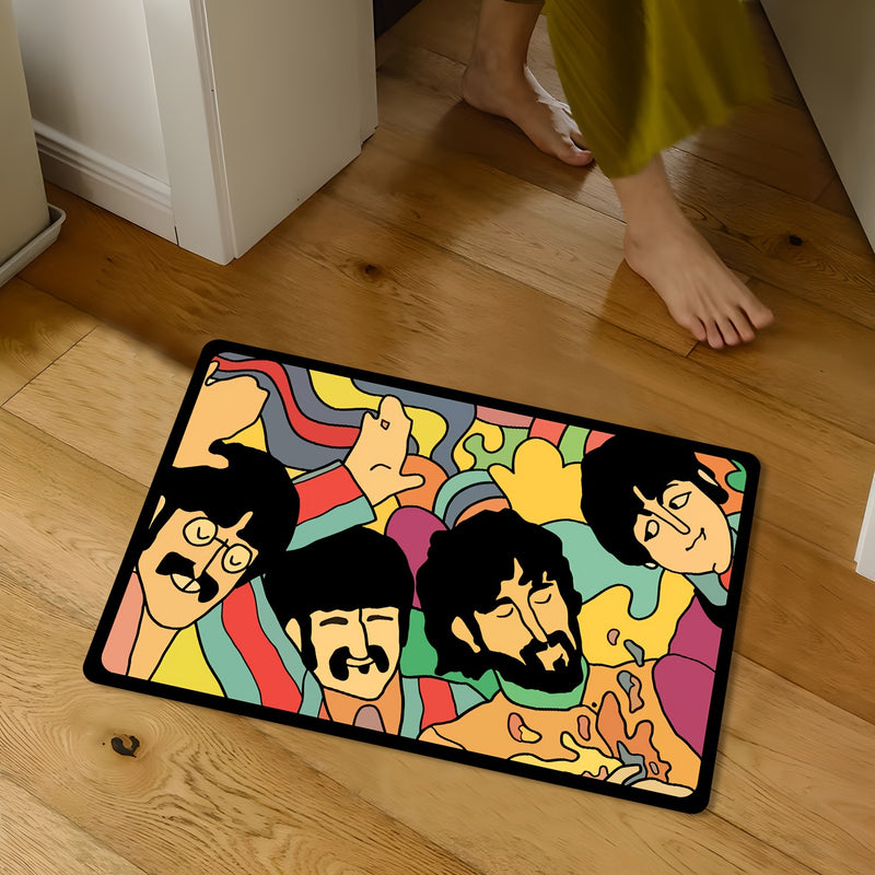 1pc Retro Band Door Mat, Music Mat, Suitable for Indoor and Outdoor Room Doors, Durable Washable Floor Mats, Decorative Mat, Exquisite Gift for Rock Music Lovers!