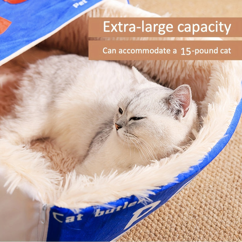 Rectangular Fully Enclosed Cat Bed, Snack Box Pet Bed, Universal Pet Bed for All Seasons, Winter Cat Bed, The Best Gift for Cats, New Year'S Gift, Giving Your Cat a Warm Home