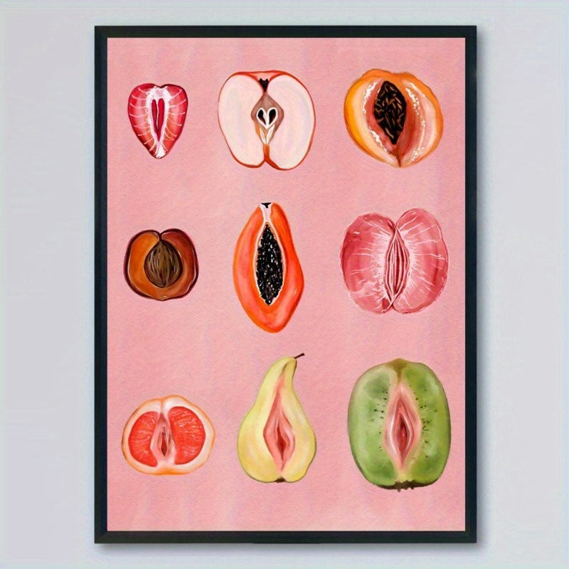1pc Canvas Fruit Slices Wall Art - Universal Holiday Decorative Canvas Poster, No Electricity Needed, Hanging Method, Ideal for Home, Dorm, Cafe, Living Room, Bedroom Decor