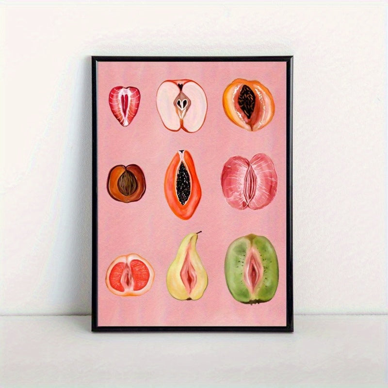 1pc Canvas Fruit Slices Wall Art - Universal Holiday Decorative Canvas Poster, No Electricity Needed, Hanging Method, Ideal for Home, Dorm, Cafe, Living Room, Bedroom Decor