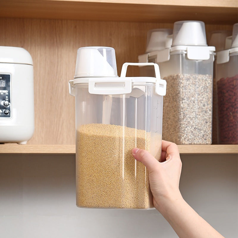 1/2pcs Airtight Storage Containers, 1.75L/2.5L/3L, Insect-Proof, Moisture-Proof, Leak-Proof, Plastic Food Storage Box with Lid, Ideal for Grain, Nuts, Flour, Rice, Kitchen Organization, Portable for Home & Outdoor Use