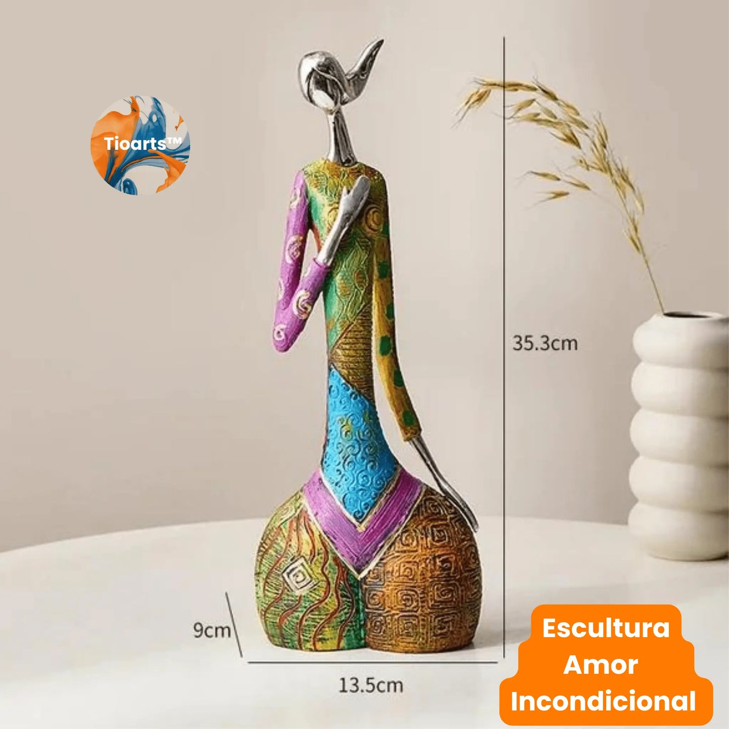 Esculturas Força Feminina Tioarts™ — Decoração Contemporânea em Resina | Amor Incondicional, Equilíbrio Interior e Elevação Espiritual