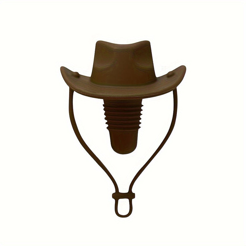 Silicone Cowboy Hat Beverage Bottle Sealer - 1 Pack Festive Leakproof Cap for Red Liquor & Spirits, Reusable Silicone Stopper, Perfect for Christmas, Halloween, Thanksgiving, Valentine's Day, Graduation