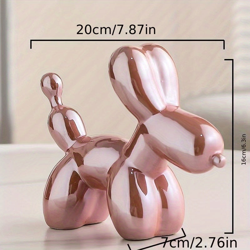 Light Luxury Creative Ceramic Electroplating Balloon Dog Nordic Light Luxury Wine Cabinet TV Cabinet Living Room Office Premium Soft Decorations Home Decoration Premium Sense