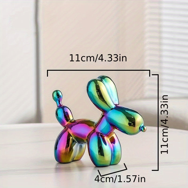 Light Luxury Creative Ceramic Electroplating Balloon Dog Nordic Light Luxury Wine Cabinet TV Cabinet Living Room Office Premium Soft Decorations Home Decoration Premium Sense