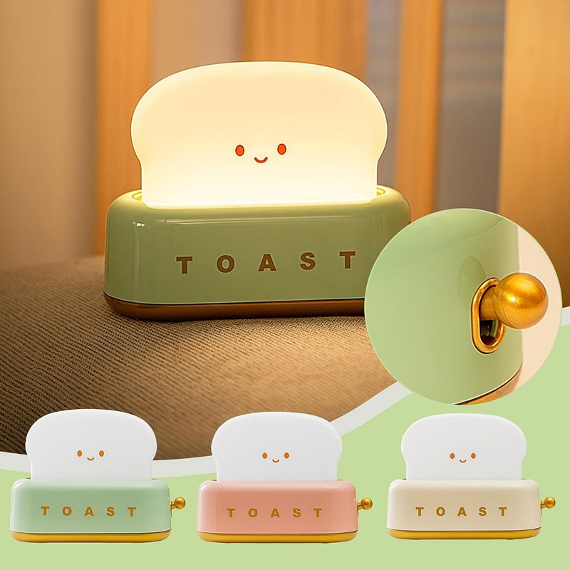 Staaricc USB Rechargeable Cute Toaster-Shaped LED Night Light – Warmth Illuminates Every Moment, Decorative Table Lamp in Green/Orange/Pink, Perfect for Home, Birthday, or Christmas Gift, Best for Christmas