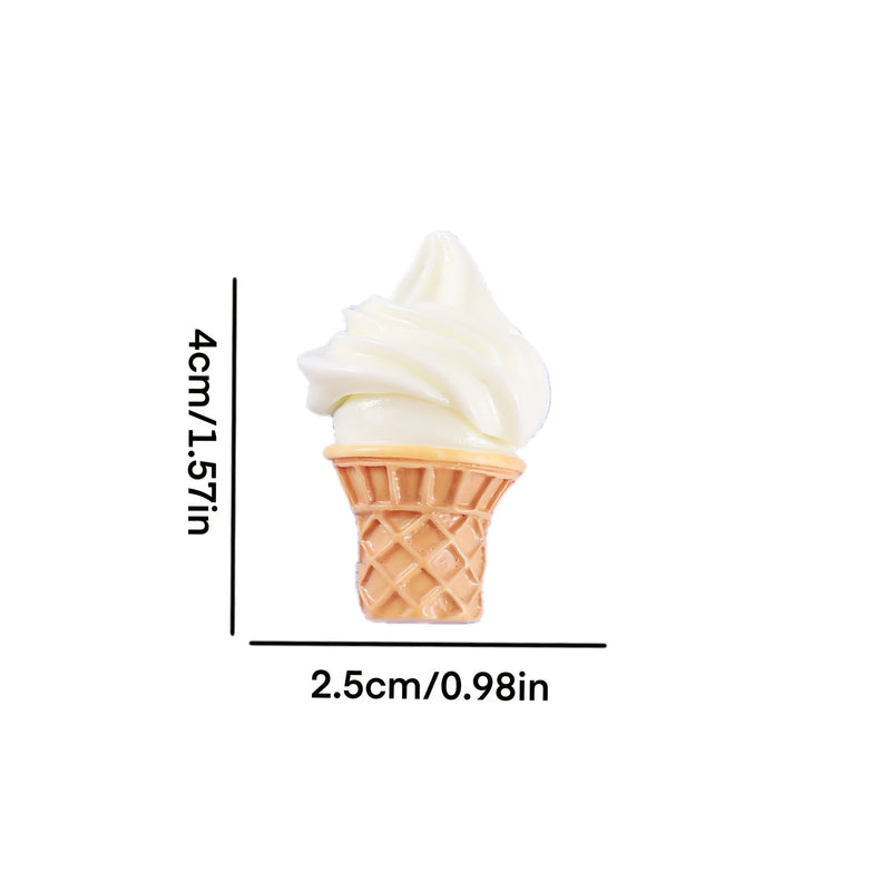 4pcs Adorable Ice Cream Refrigerator Magnets - Resin Kitchen Decor for Whiteboards, Offices, Weddings, Birthdays & Holidays, Oval Shape, Plastic Material, Perfect for Organizing Notes & Adding Fun to Any Space, Event Decorati