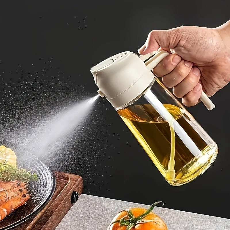1pc Easy-Squeeze Oil Sprayer Bottle - Dustproof, BPA-Free Plastic, Perfect for Kitchen & Air Fryer Use
