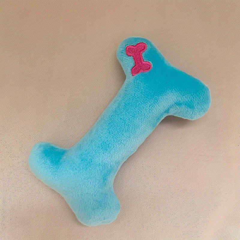 Plush Bone Shaped Dog Chew Toy, Durable Plush Material, Interactive Pet Toy for All Breed Sizes