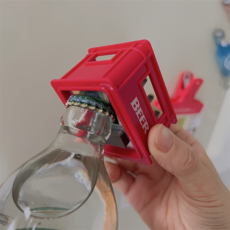 Creative Beer Basket Design Bottle Opener - Magnetic Refrigerator Attachment, Perfect for Home Bars & Parties