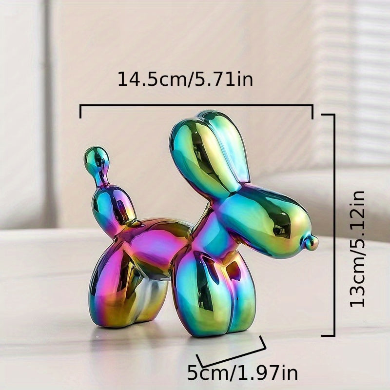 Light Luxury Creative Ceramic Electroplating Balloon Dog Nordic Light Luxury Wine Cabinet TV Cabinet Living Room Office Premium Soft Decorations Home Decoration Premium Sense