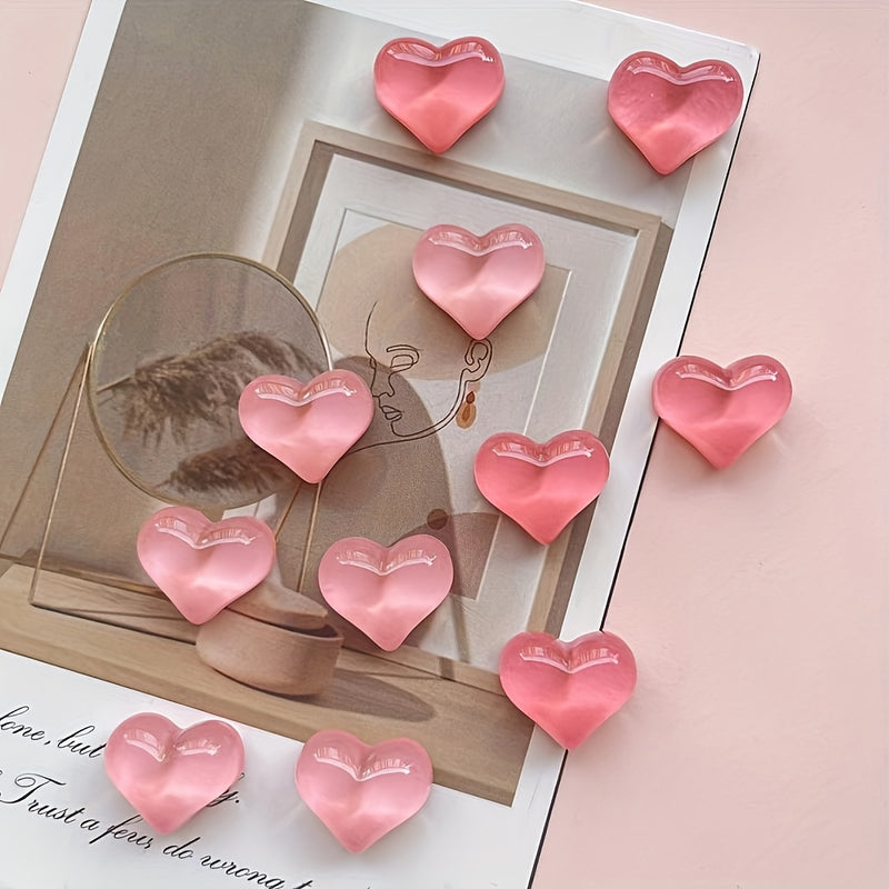 9/10pcs Pink Heart Refrigerator Magnets - Perfect for Kitchen, Office Whiteboard, Cabinets and Dishwasher - Charming Home Decor and Perfect Holiday Gift for Christmas and Halloween, Refrigerator Magnets