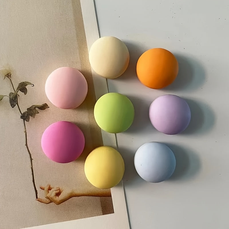 10pcs Nordic Style Cartoon Refrigerator Magnets, Frosted Round Plastic Magnets for Home Decor, Whiteboard Photo Message Board Accessories, Fridge Magnets