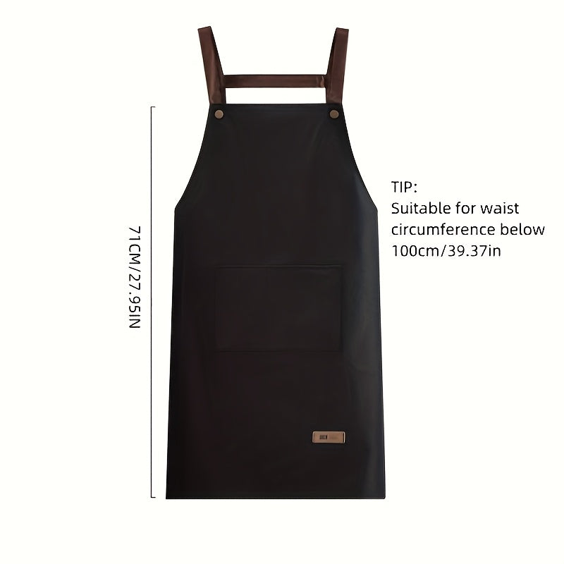 1pc Unisex Adjustable Thin Polyester Blend Apron - Solid Color Simple Design, 5 Colors, All-Season Kitchen & Dining Use for Cooking, Baking, Serving