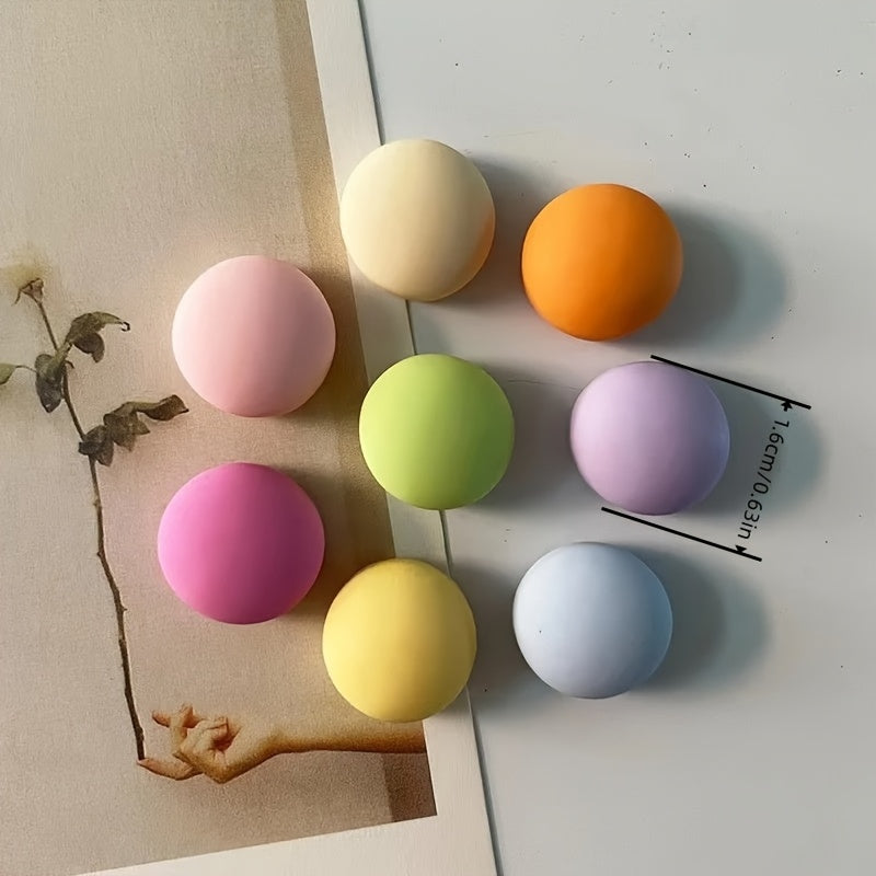 10pcs Nordic Style Cartoon Refrigerator Magnets, Frosted Round Plastic Magnets for Home Decor, Whiteboard Photo Message Board Accessories, Fridge Magnets