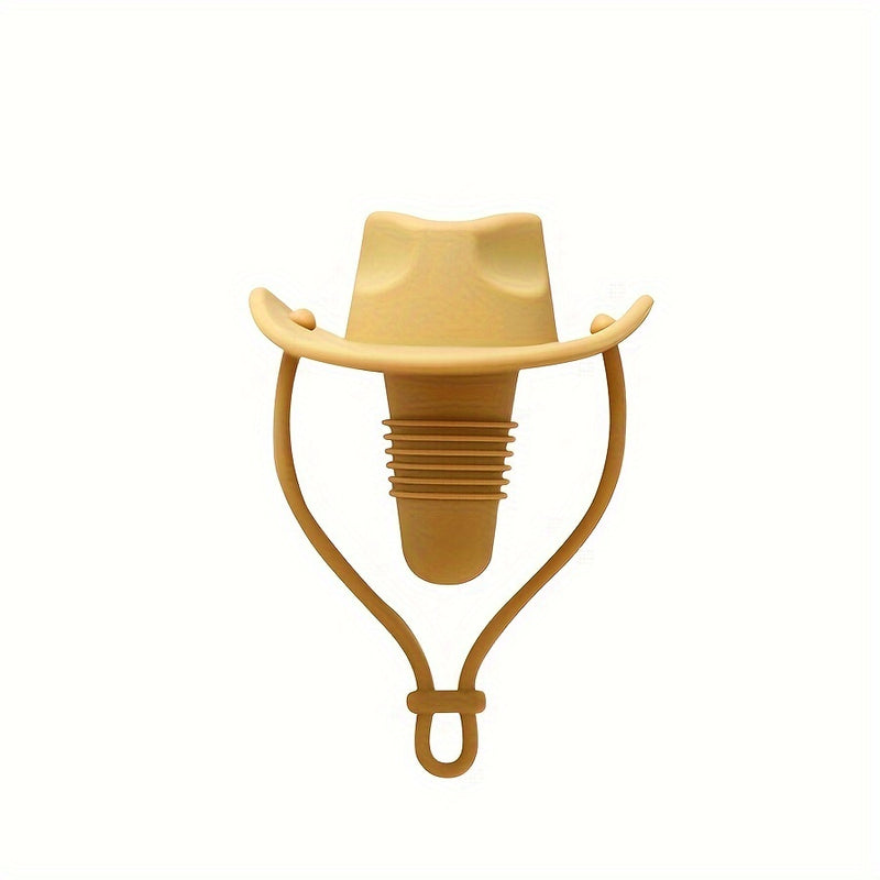 Silicone Cowboy Hat Beverage Bottle Sealer - 1 Pack Festive Leakproof Cap for Red Liquor & Spirits, Reusable Silicone Stopper, Perfect for Christmas, Halloween, Thanksgiving, Valentine's Day, Graduation
