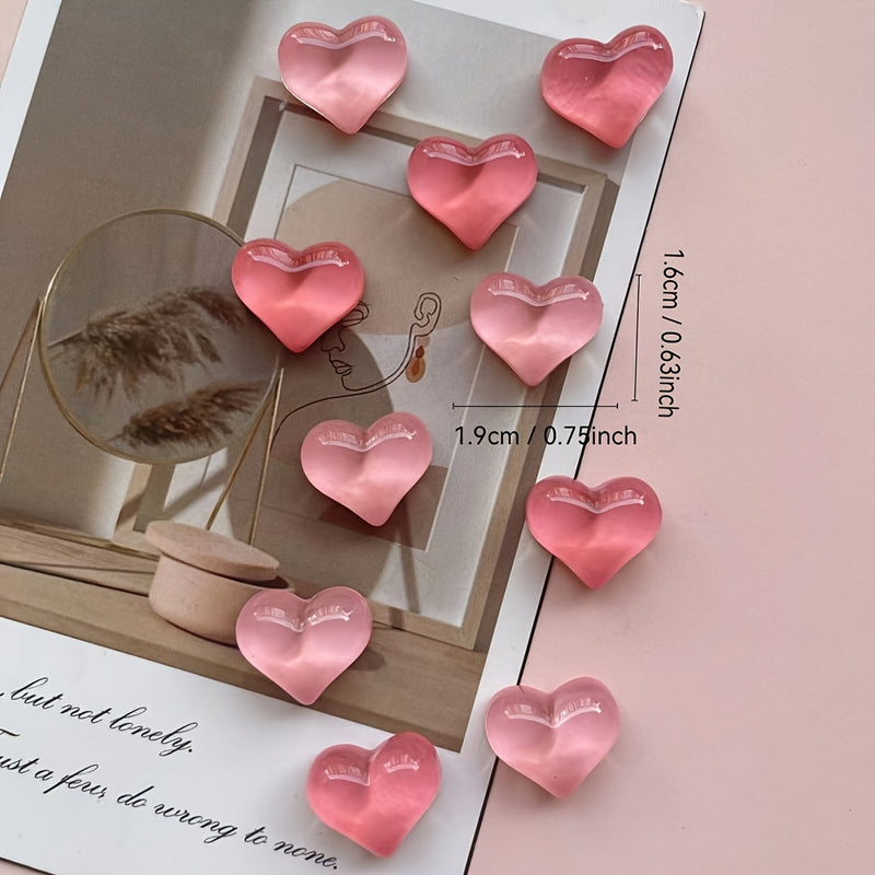 9/10pcs Pink Heart Refrigerator Magnets - Perfect for Kitchen, Office Whiteboard, Cabinets and Dishwasher - Charming Home Decor and Perfect Holiday Gift for Christmas and Halloween, Refrigerator Magnets