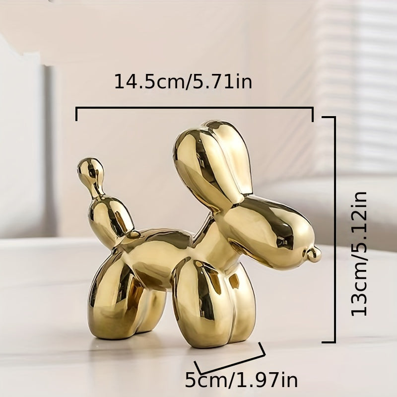 Light Luxury Creative Ceramic Electroplating Balloon Dog Nordic Light Luxury Wine Cabinet TV Cabinet Living Room Office Premium Soft Decorations Home Decoration Premium Sense