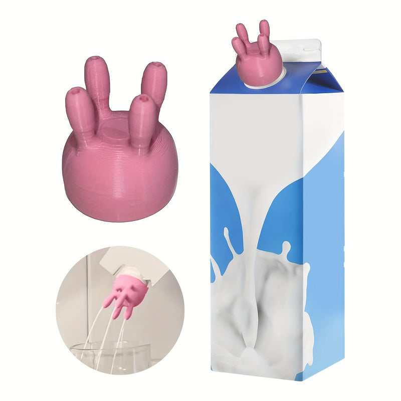 LDQ 1pc Cow Milk Paper Box Lid, Kitchen Tools 3D Printed Humorous Milk Pouring Bottle Lid, Milk Diverter in a Box, Milking Device, Comical Milk Bottle Lid for Christmas And Thanksgiving Gifts