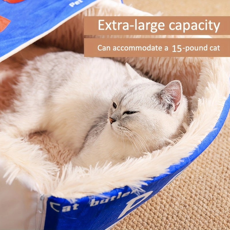 Rectangular Fully Enclosed Cat Bed, Snack Box Pet Bed, Universal Pet Bed for All Seasons, Winter Cat Bed, The Best Gift for Cats, New Year'S Gift, Giving Your Cat a Warm Home