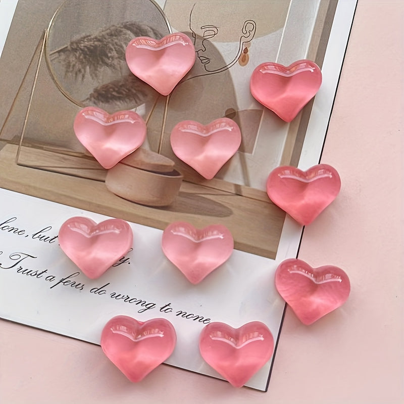 9/10pcs Pink Heart Refrigerator Magnets - Perfect for Kitchen, Office Whiteboard, Cabinets and Dishwasher - Charming Home Decor and Perfect Holiday Gift for Christmas and Halloween, Refrigerator Magnets