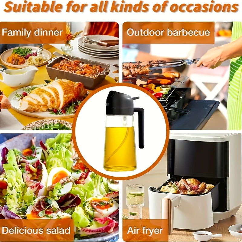 1pc Easy-Squeeze Oil Sprayer Bottle - Dustproof, BPA-Free Plastic, Perfect for Kitchen & Air Fryer Use