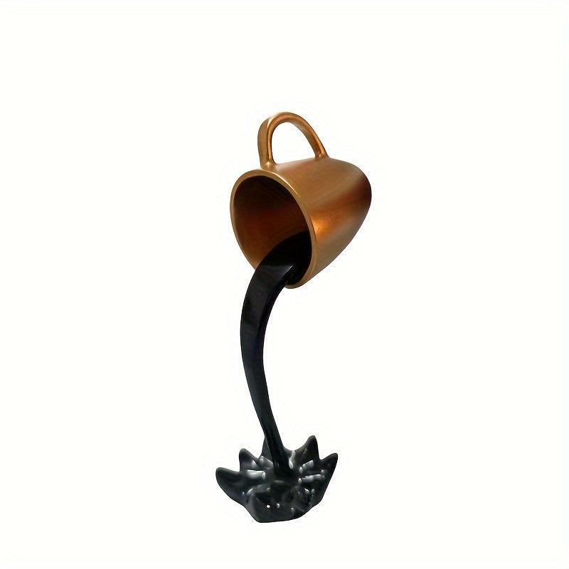 1pc, Creative Inverted Floating Resin Coffee Cup Decoration - Water Overflow Effect, Suitable for Room And Office Decoration Embellishment, Unique Creative Gift, Very Suitable for Halloween And Other Festivals to Enhance The