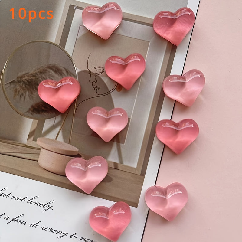 9/10pcs Pink Heart Refrigerator Magnets - Perfect for Kitchen, Office Whiteboard, Cabinets and Dishwasher - Charming Home Decor and Perfect Holiday Gift for Christmas and Halloween, Refrigerator Magnets