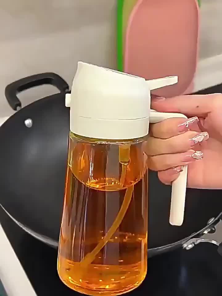 1pc Easy-Squeeze Oil Sprayer Bottle - Dustproof, BPA-Free Plastic, Perfect for Kitchen & Air Fryer Use