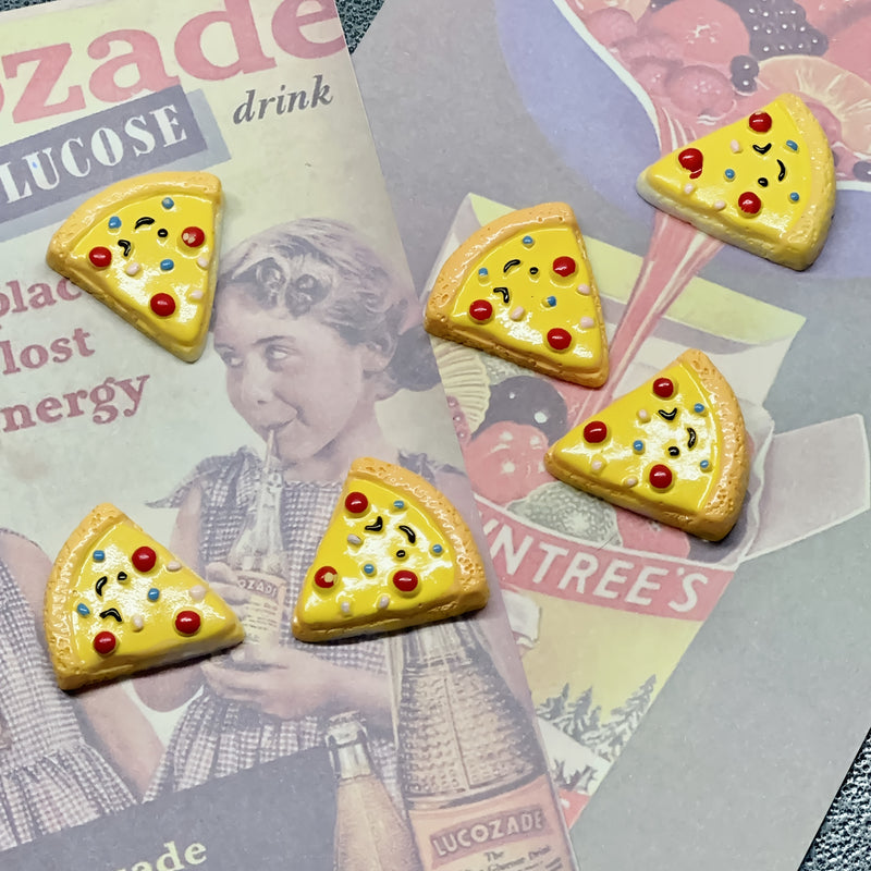 6pcs Combination Pack, Cute Pizza Set Refrigerator Magnets, Resin Creative Food Play Pizza Refrigerator Magnets, Cute and Delicious Food Theme, Creative Decoration, Suitable for Home, Office and Whiteboard