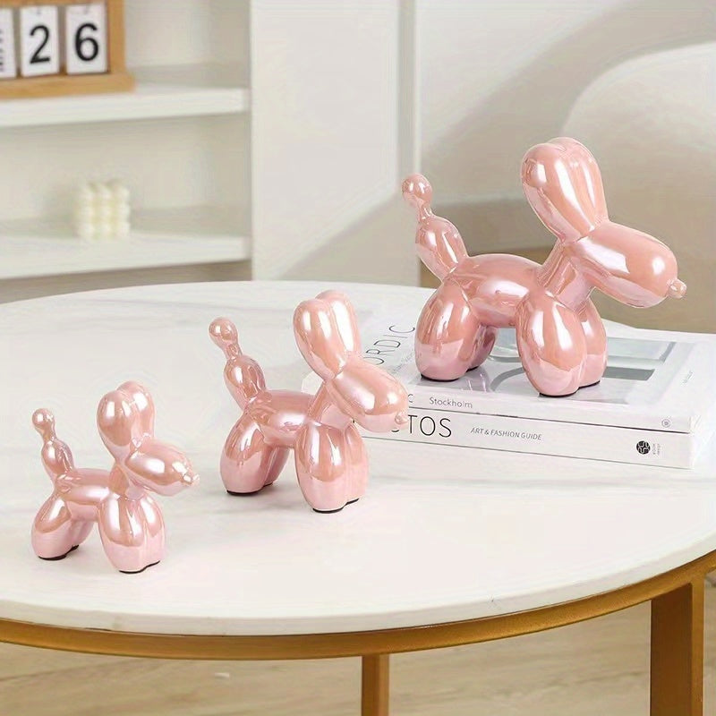Light Luxury Creative Ceramic Electroplating Balloon Dog Nordic Light Luxury Wine Cabinet TV Cabinet Living Room Office Premium Soft Decorations Home Decoration Premium Sense