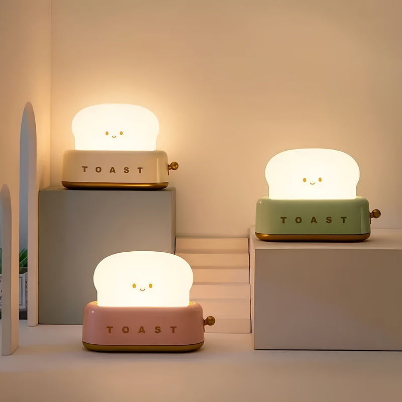Staaricc USB Rechargeable Cute Toaster-Shaped LED Night Light – Warmth Illuminates Every Moment, Decorative Table Lamp in Green/Orange/Pink, Perfect for Home, Birthday, or Christmas Gift, Best for Christmas