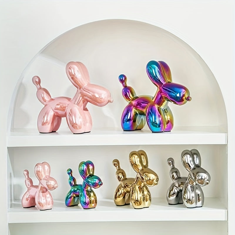 Light Luxury Creative Ceramic Electroplating Balloon Dog Nordic Light Luxury Wine Cabinet TV Cabinet Living Room Office Premium Soft Decorations Home Decoration Premium Sense