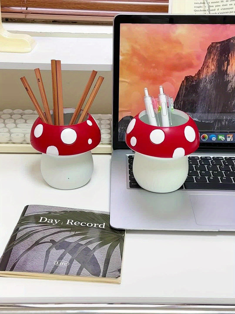 Art Deco Style Resin Mushroom Vase Multi-Functional Home Decor - Creative Hydroponic Planter, Dry Flower Vase for Living Room, Kitchen, Indoor Christmas Tabletop Decoration