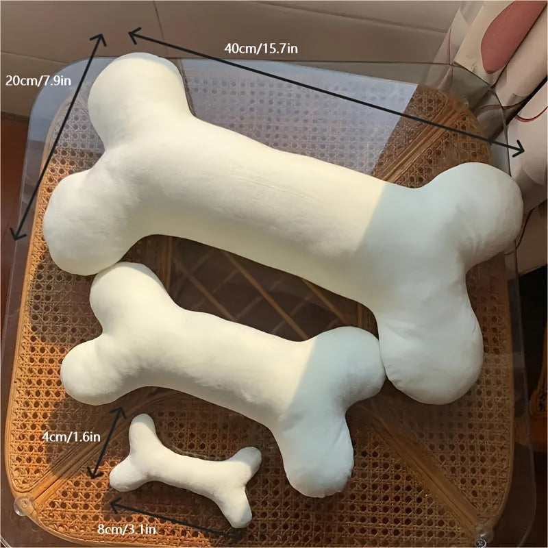 Plush Bone Shaped Dog Chew Toy, Durable Plush Material, Interactive Pet Toy for All Breed Sizes