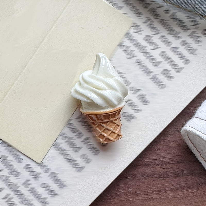 4pcs Adorable Ice Cream Refrigerator Magnets - Resin Kitchen Decor for Whiteboards, Offices, Weddings, Birthdays & Holidays, Oval Shape, Plastic Material, Perfect for Organizing Notes & Adding Fun to Any Space, Event Decorati
